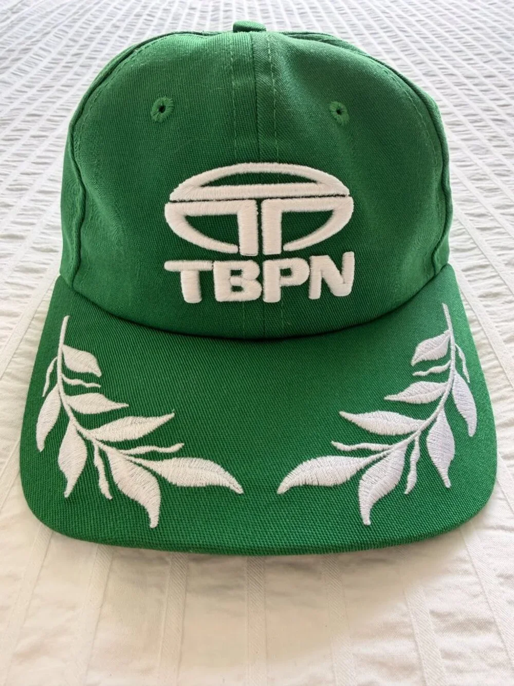 TBPN Baseball Hat in Green with White Embroidered logo